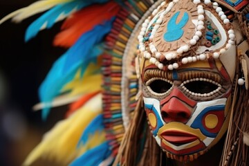 handmade indigenous mask closeup