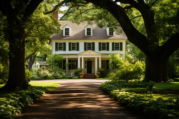 Obraz premium colonial house in spring
