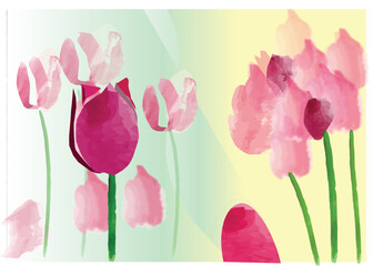Water colored Tulips.