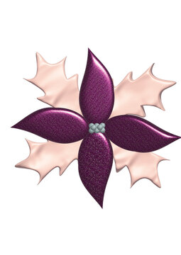 3D Purple Pink Christmas Flower