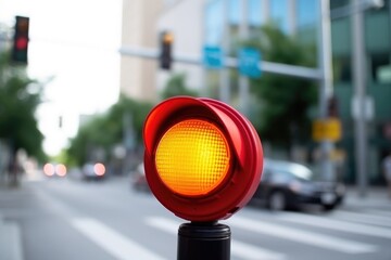 button for pedestrian signal at traffic light