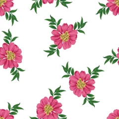 Behang seamless allover vector flower design pattern on white background  © Chandni Patel