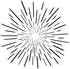 Abstract line comic burst. Radial speed manga illustration, explosion, sunshine vector background. Graphic superhero design