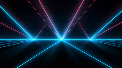 Fototapeta na wymiar Intersecting glowing laser security beams on a dark background