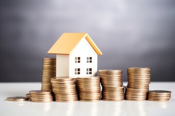 house model on stack of coins