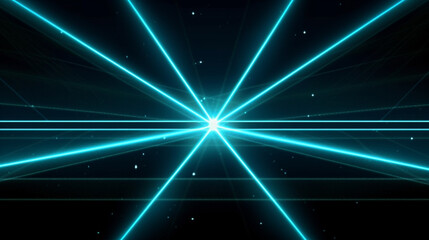 Intersecting glowing laser security beams on a dark background