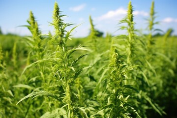 Fototapeta na wymiar close-up shot of ragweed plant, a common allergen
