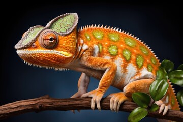 Obraz premium Colorful chameleon on a branch