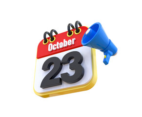 23 October Calendar 3d