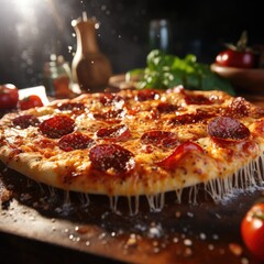 Delicious Pepperoni Pizza with Mozzarella