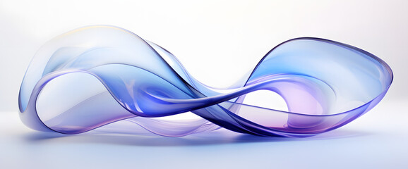 Abstract Wave Forms in Light Silver and Violet: Blue Background