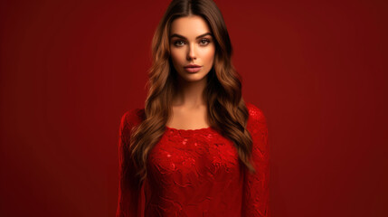Fototapeta premium woman in red dress