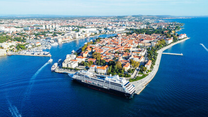Fototapeta premium Zadar, old city, aerial view, Croatia