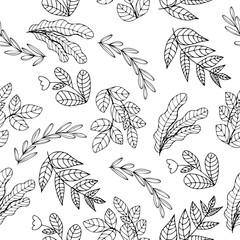  Black, background, backdrop, seamless pattern.Cute floral seamless pattern. Abstract black and white flower seamless pattern. Monochrome simple doodle print.