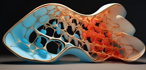 Deurstickers Protein Folding: Nature's Perfection in Cellular Function. Protein Folding in Cellular Life © Maria