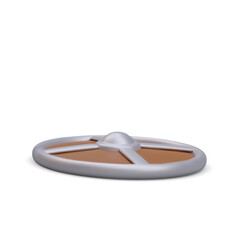 Professional equipment for knightly games. Side view of 3d realistic shield. Isolated on white background. Vector illustration in brown and gray colors