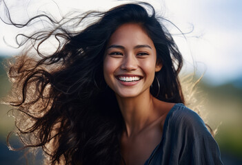 Fototapeta premium Portrait of a smiling woman isolated from the background
