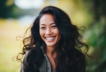 Fototapeta premium Portrait of a smiling woman isolated from the background