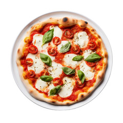 Delectable Margherita Pizza on Transparent Background.