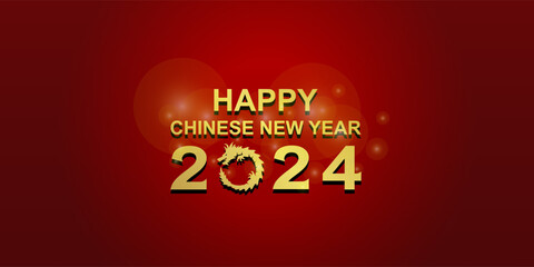 Fototapeta premium happy chinese new year 2024 year of the dragon for banner