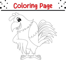 Fototapeta na wymiar happy bird coloring page vector illustration. animal Coloring book for kids.