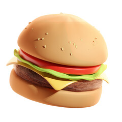 hamburger on a white