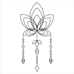 Vector mandala lotus tatoo.design for interior design, textile patterns, textures, posters, package, wrappers, gifts, tatoo idea, etc. Eps 10