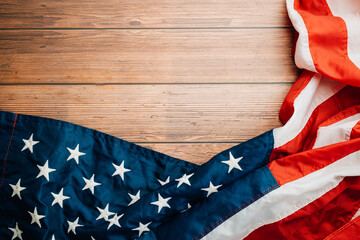 Antique American flag showcased for Veterans, representing the nation's democratic spirit and patriotic heritage.