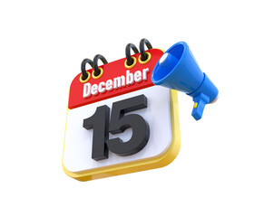 15 December Calendar 3d 