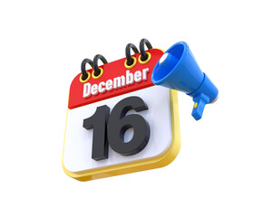 16 December Calendar 3d 