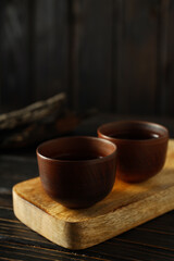 Cozy and tasty hot drink concept - asian tea