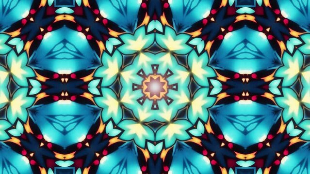 Multicolor kaleidoscope motion graphics background video 