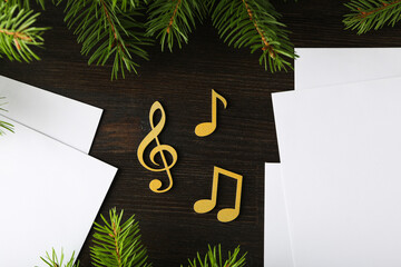 Blank Christmas letter with New Year decoration.
