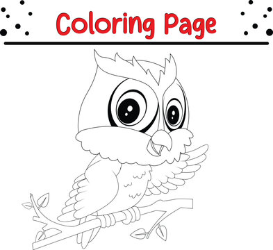 Cute Owl coloring page for kids
