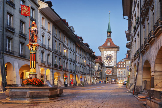 Bern, Switzerland with the Zytglogge clock tower.