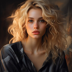 Dreamy Young Blonde Woman Portrait