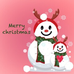 christmas card with snowman