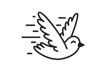 Flying bird lineart vector illustration