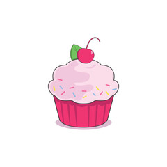 Red Cupcakes with Cherry and Mint: Perfect for Video Content, Sweetest Day, and Symbolism.