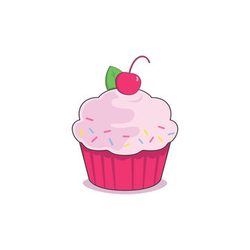 Red Cupcakes with Cherry and Mint: Perfect for Video Content, Sweetest Day, and Symbolism.