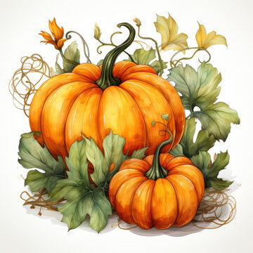 recommend clip art: watercolor Pumpkin Teaclipart, Generative Ai
