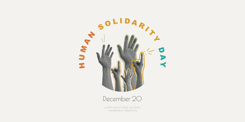 Human Solidarity Day banner. Modern design.