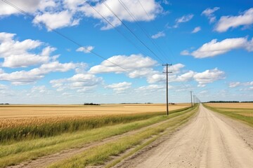 Fototapeta na wymiar utility pole line running through a rural landscape