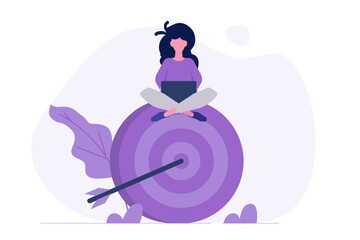 Work focus, stay focuse concept. Vector illustrations for banner, website, landing page, flyer.