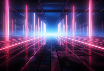 Neon illuminated futuristic backdrop realistic image, ultra hd, high design very detailed