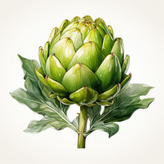 Obraz premium watercolor Artichoke Teaclipart, Generative Ai