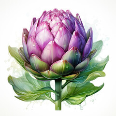 Obraz premium watercolor Artichoke Teaclipart, Generative Ai
