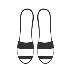 Women slippers isolated on white, top view, vector illustration

