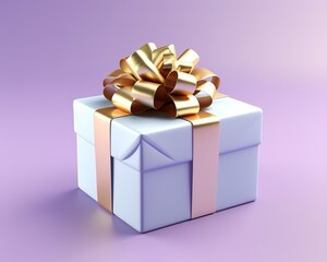 Obraz premium 3D Render of Christmas Present on Colorful Background.