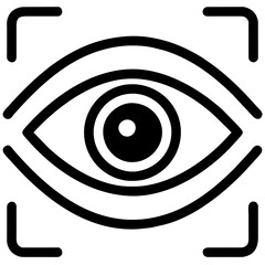 Eye icon as emblem. Window to vision symbolism. Exploring watchful. Icons of sight. Eyesight perspective. Vector set. Visual business